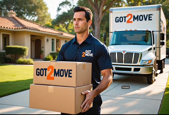 move in Danville: mover carrying boxes